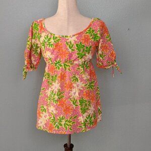 Lilly Pulitzer Floral Paradise Peasant Blouse 4